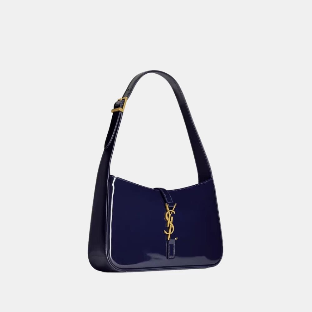 Saint Laurent Le 5 à 7 Shoulder Bag in Patent Leather (Midnight Blue) - DIVA ONLINE STORE