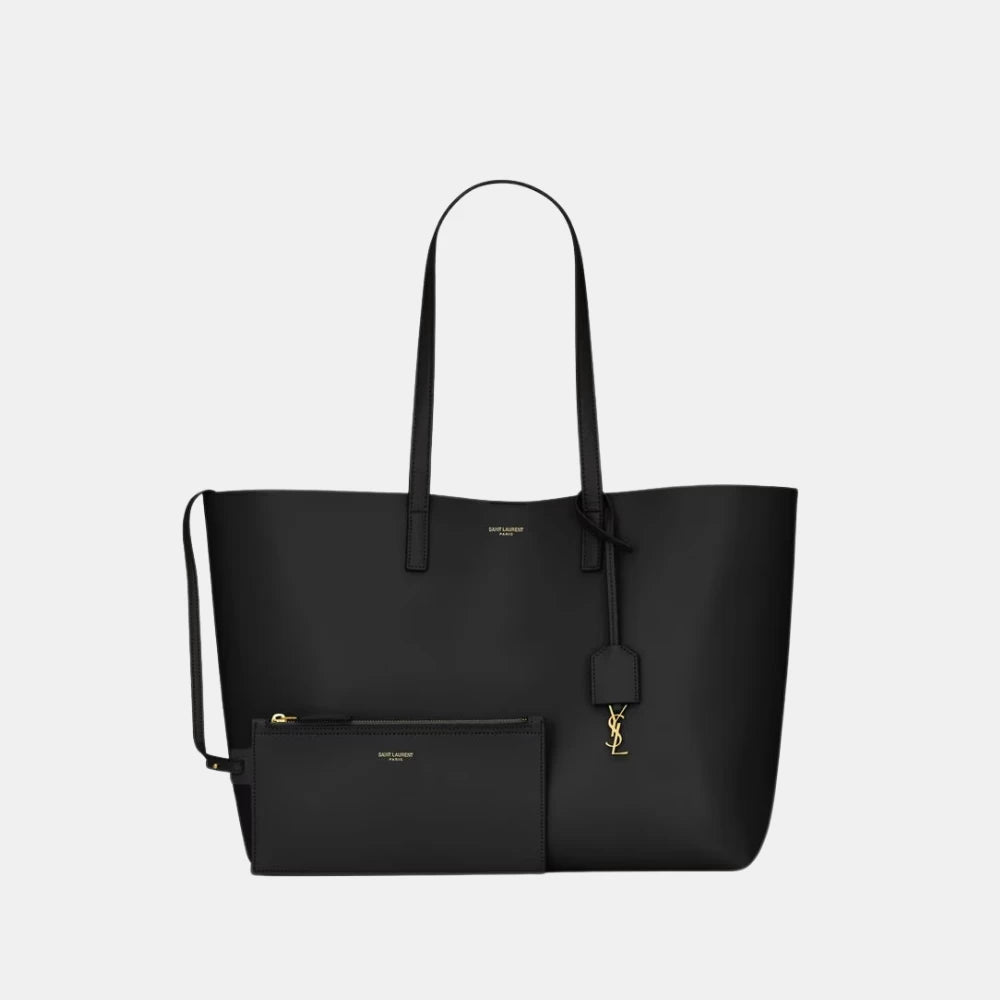Saint Laurent Shopping Leather Bag (Black) - DIVA ONLINE STORE