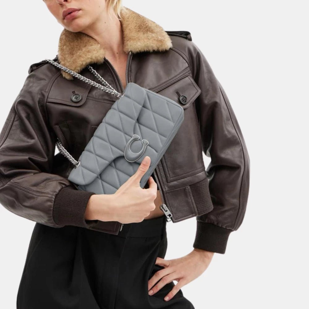 Coach Quilted Tabby Shoulder Bag (Grey Blue) - DIVA ONLINE STORE