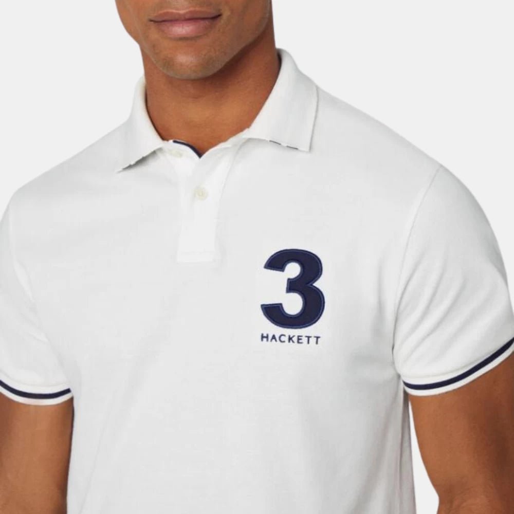 Hackett London White Heritage Number Polo Shirt - DIVA ONLINE STORE