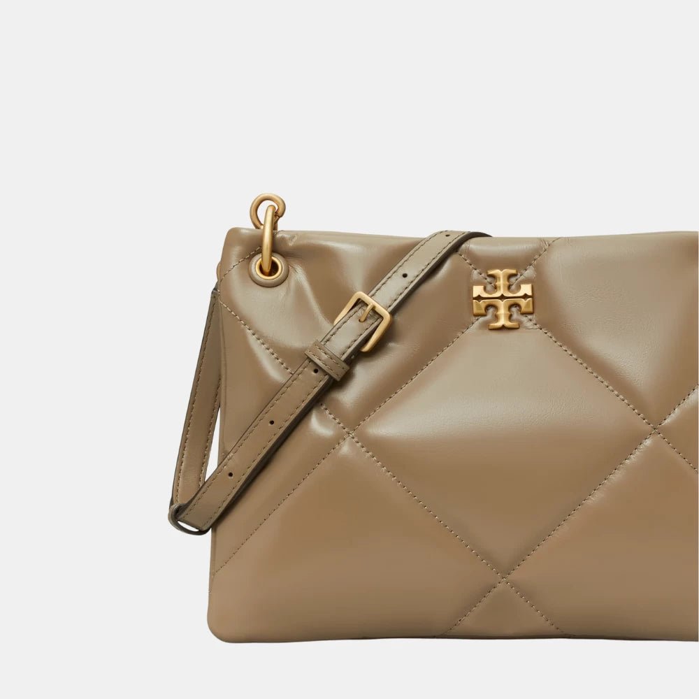 Tory Burch Small Kira Diamond Quilt Satchel (Taupe Oak) - DIVA ONLINE STORE