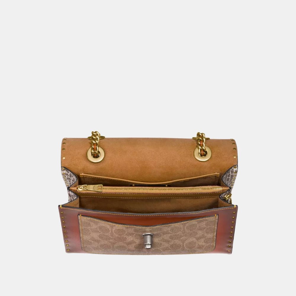 Coach Parker With Border Rivets And Snakeskin Detail - DIVA ONLINE STORE