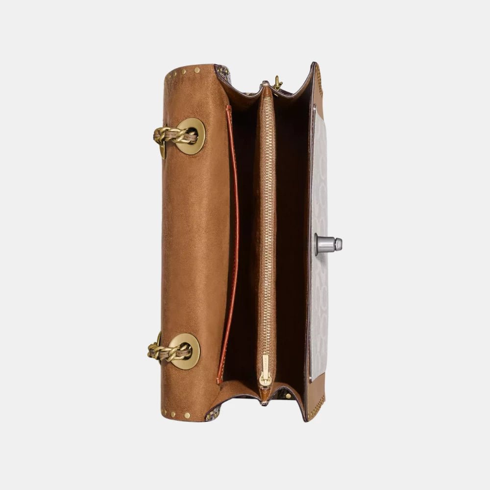Coach Parker With Border Rivets And Snakeskin Detail - DIVA ONLINE STORE