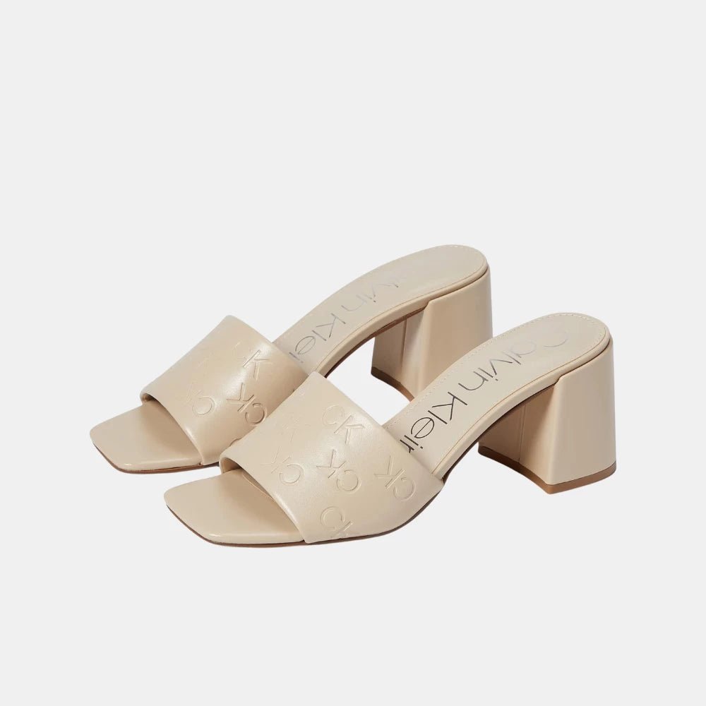Calvin Klein Elora Block - Heel Sandals (Ivory) - DIVA ONLINE STORE