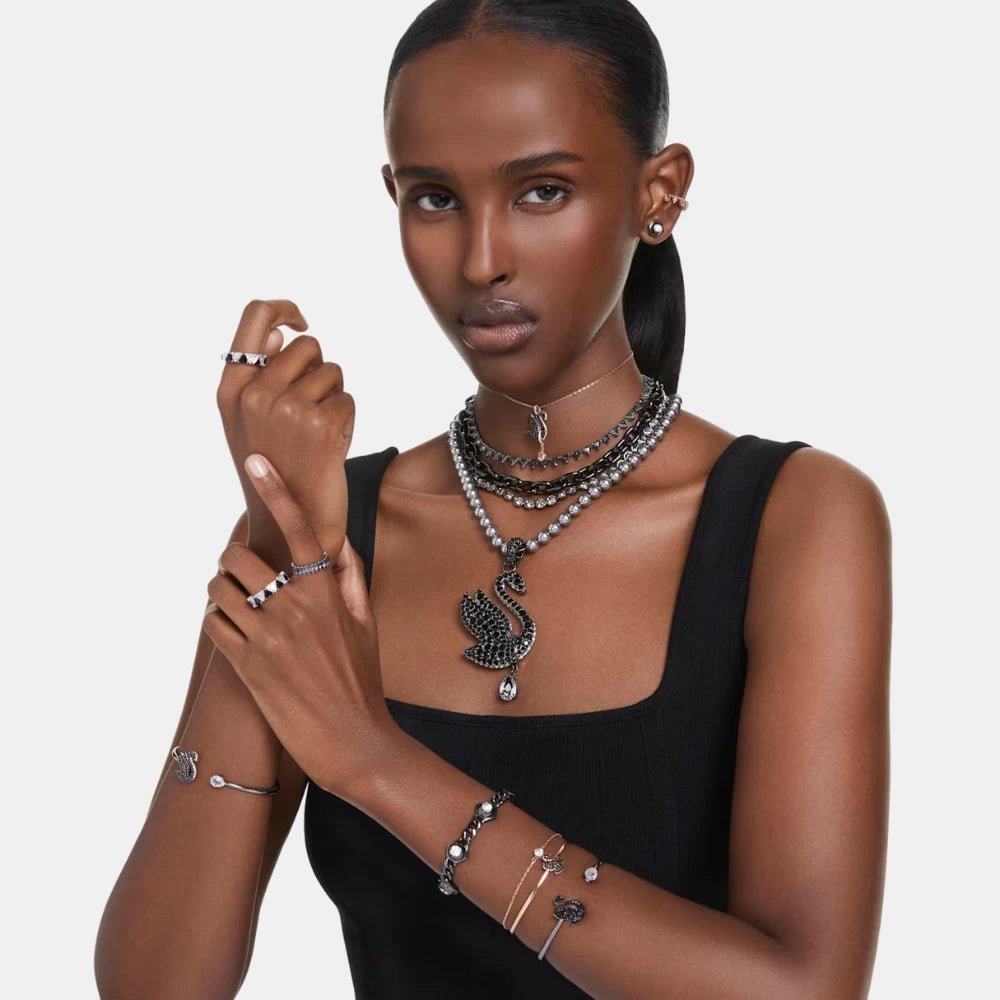 Swarovski Black Zirconia Swan Necklace - DIVA ONLINE STORE