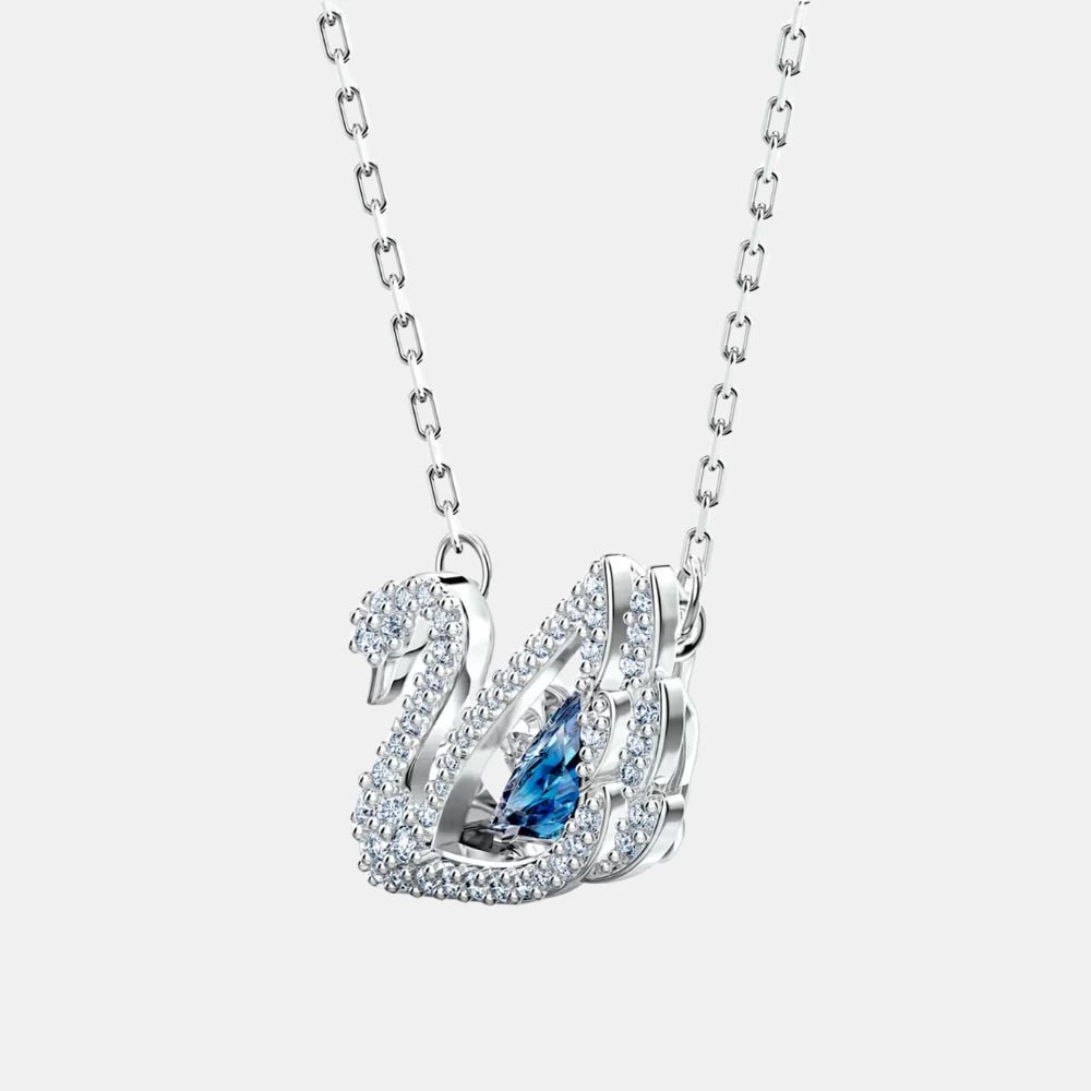 Swarovski Blue Rhodium Swan Necklace - DIVA ONLINE STORE