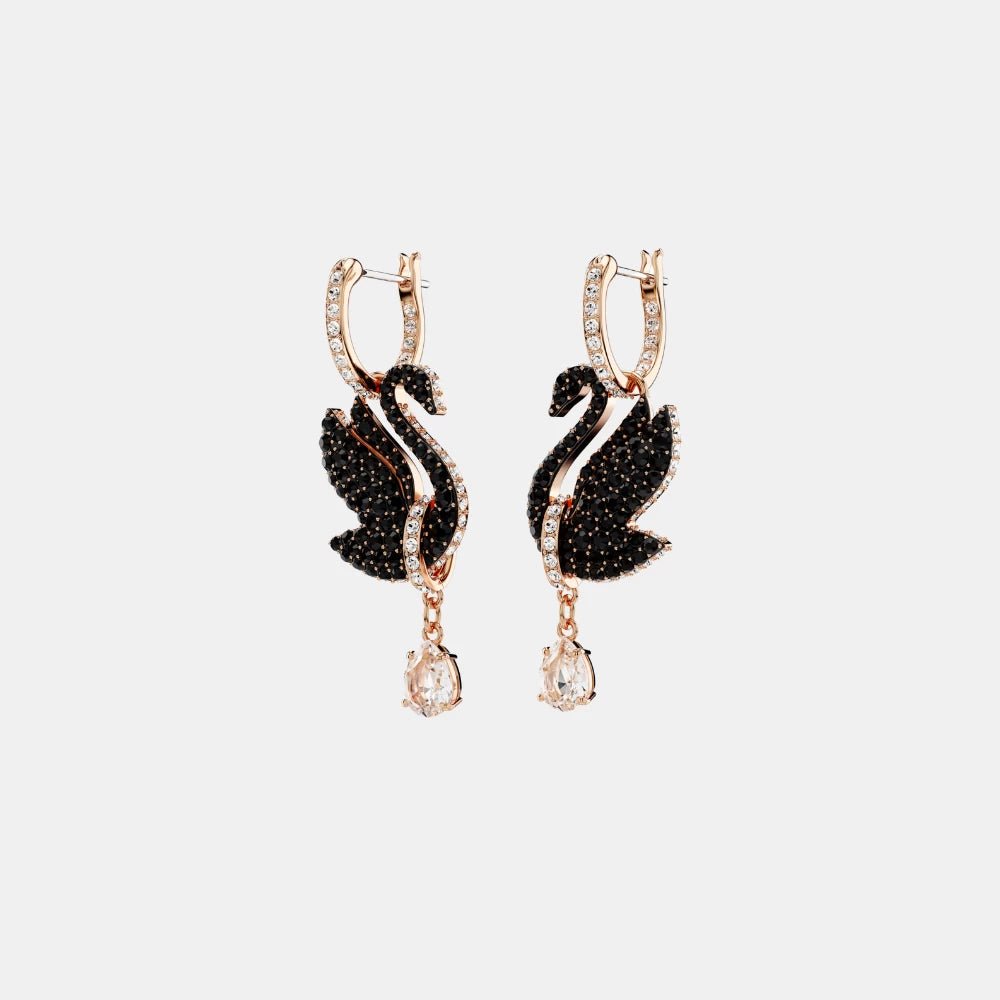 Swarovski Black Swan Drop Earrings - DIVA ONLINE STORE