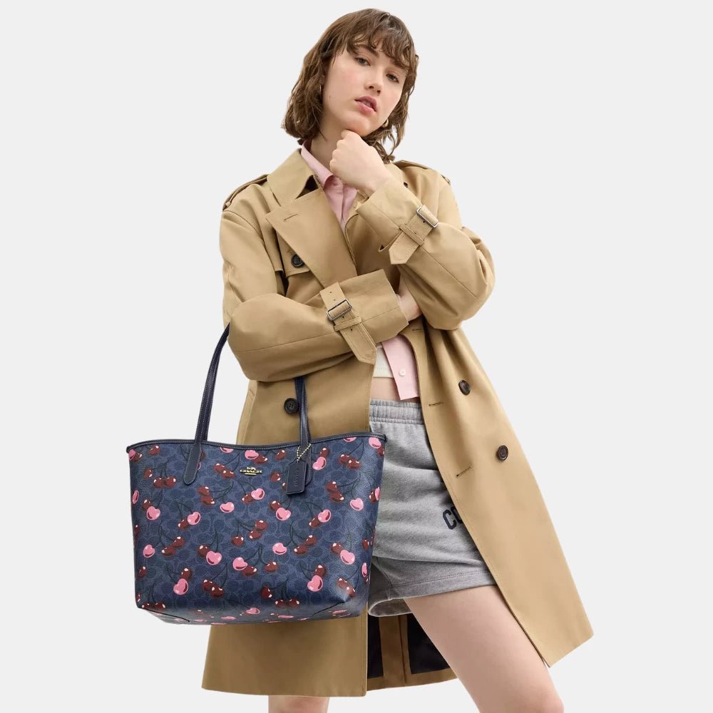 Coach City Tote In Signature Canvas With Cherry Print - DIVA ONLINE STORE