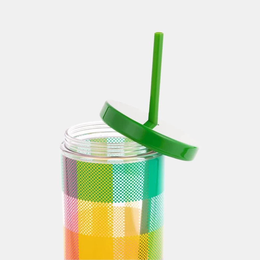 Kate Spade Acrylic Tumbler (Garden Plaid) - DIVA ONLINE STORE