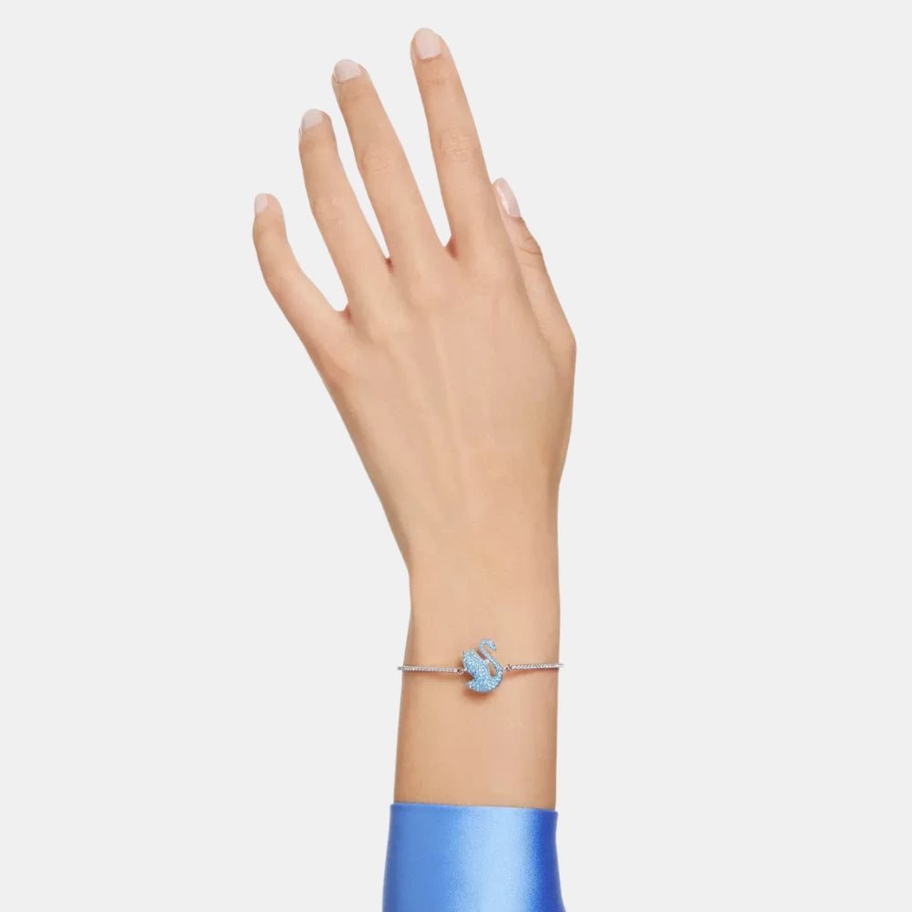 Swarovski Blue Rhodium Swan Bracelet - DIVA ONLINE STORE