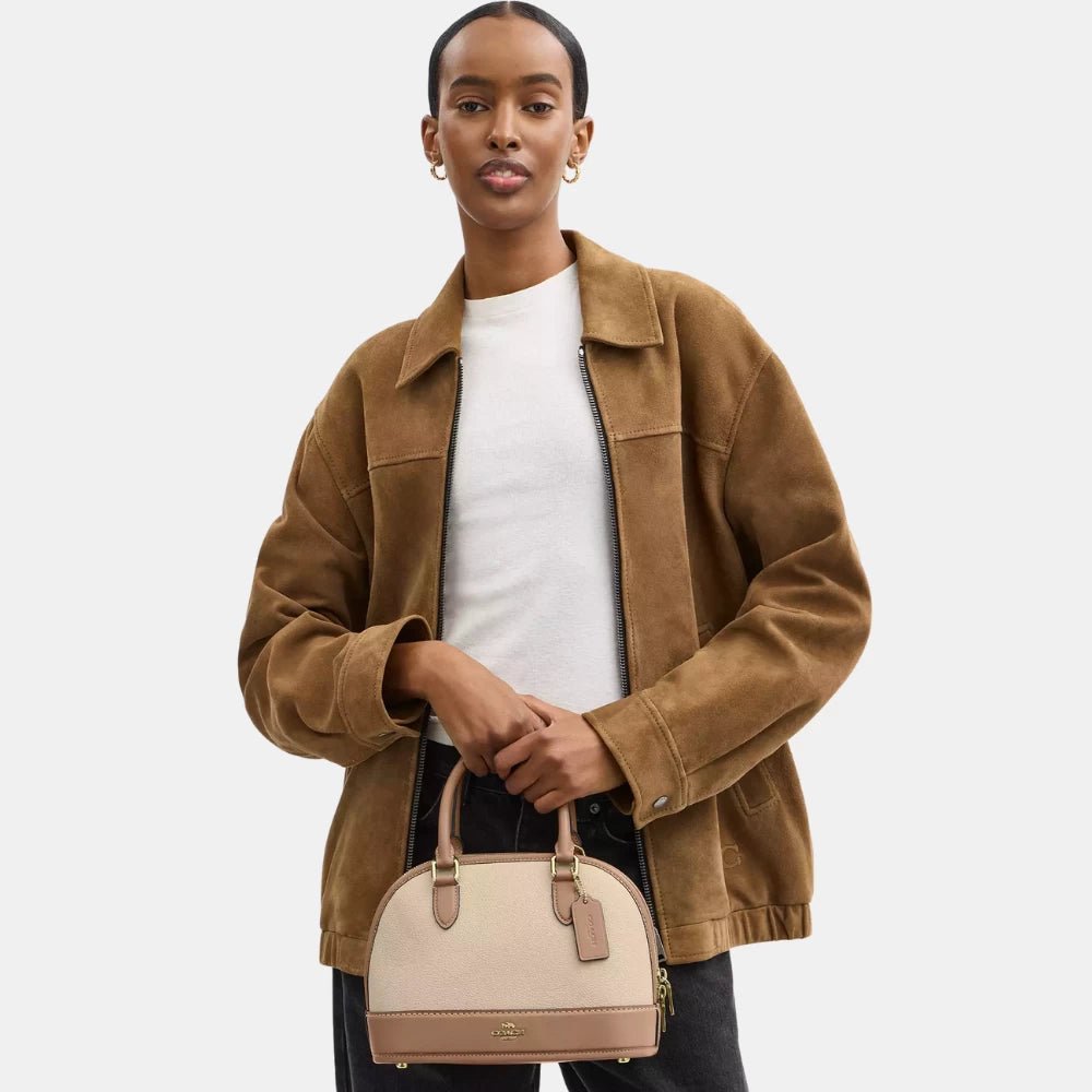 Coach Sabrina Satchel Bag In Colorblock (Ivory/Taupe) - DIVA ONLINE STORE