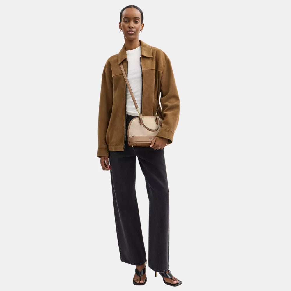 Coach Sabrina Satchel Bag In Colorblock (Ivory/Taupe) - DIVA ONLINE STORE