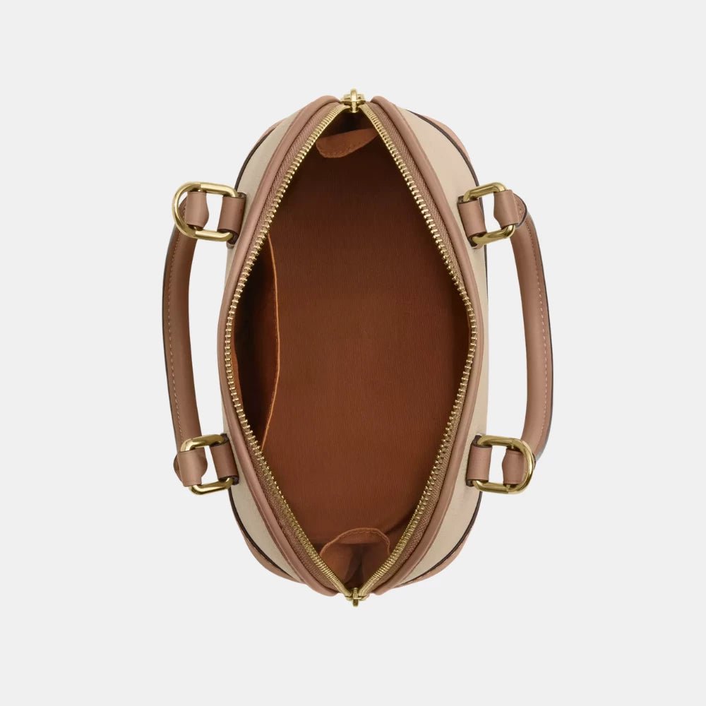 Coach Sabrina Satchel Bag In Colorblock (Ivory/Taupe) - DIVA ONLINE STORE