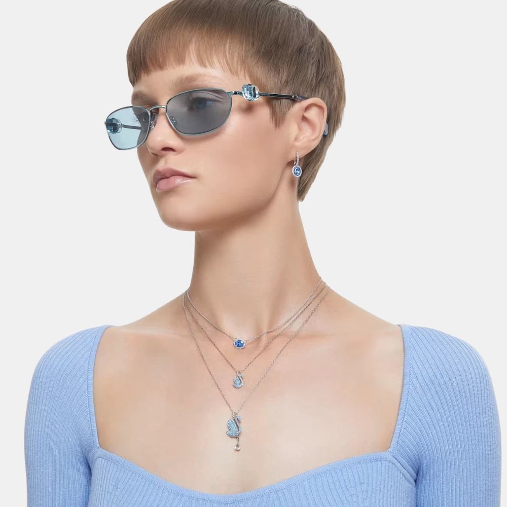 Swarovski Blue Rhodium Swan Necklace - DIVA ONLINE STORE