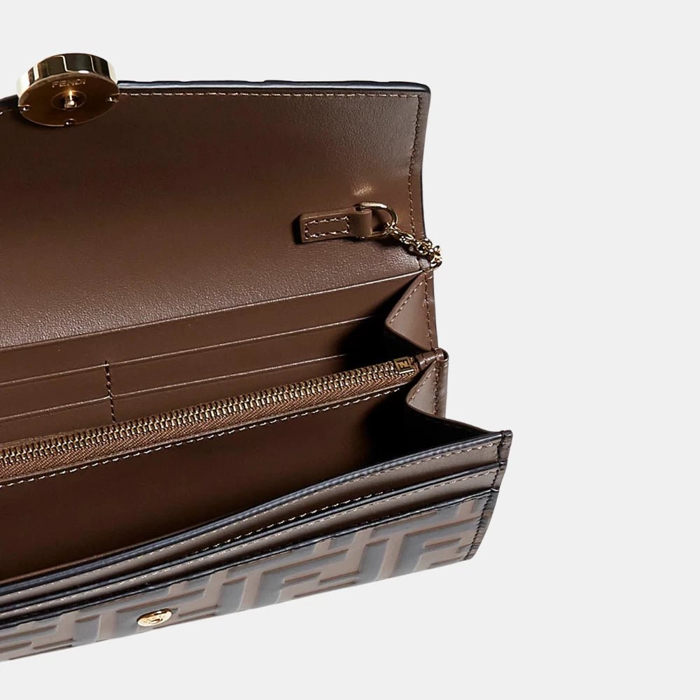 Fendi Fendi FF Logo Embossed Chain Wallet - DIVA ONLINE STORE
