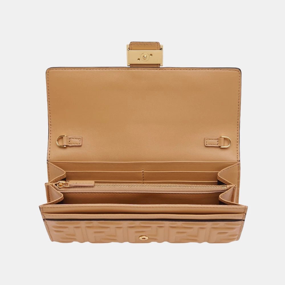 Fendi Baguette Continental With Chain (Beige) - DIVA ONLINE STORE