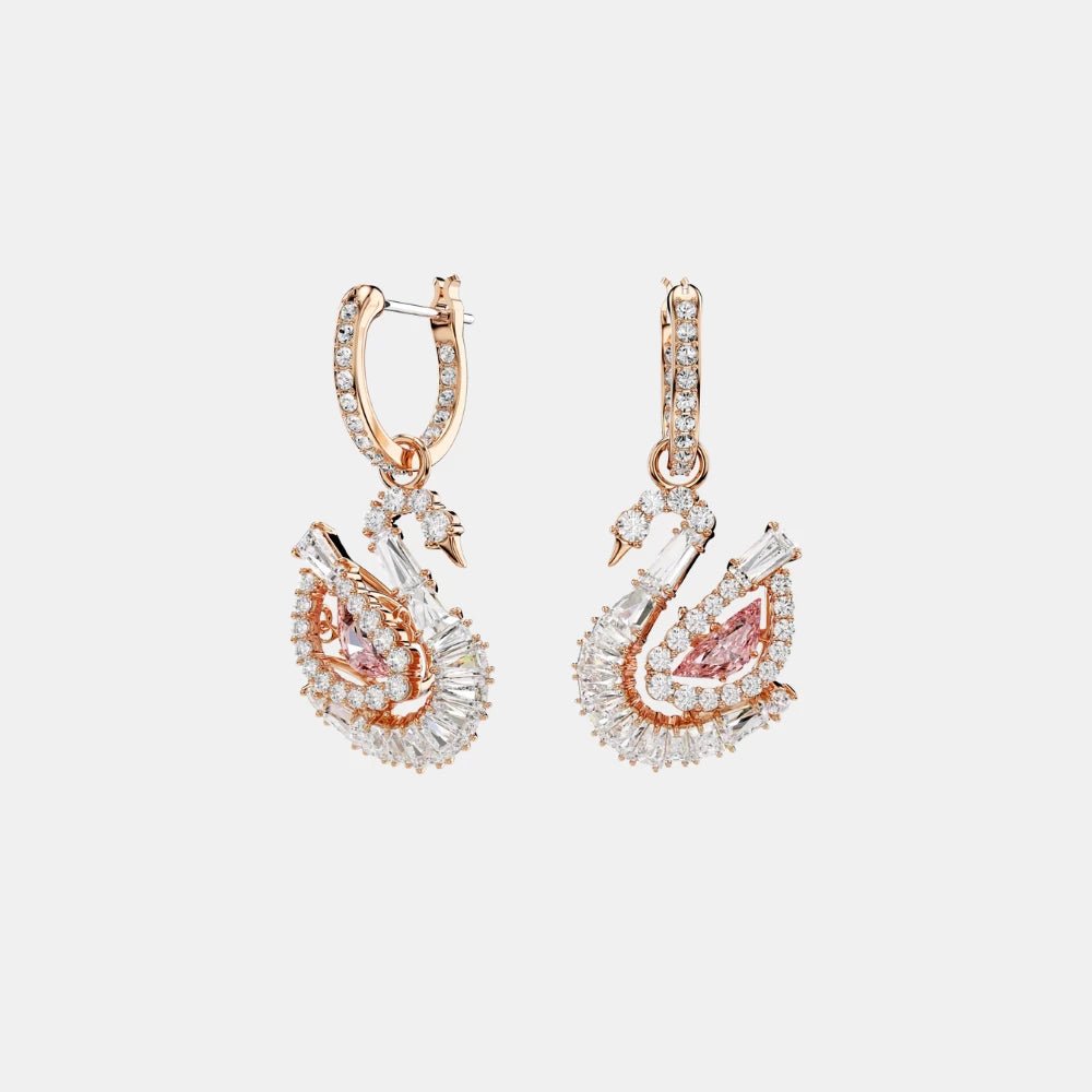 Swarovski Pink Swan Drop Earrings - DIVA ONLINE STORE