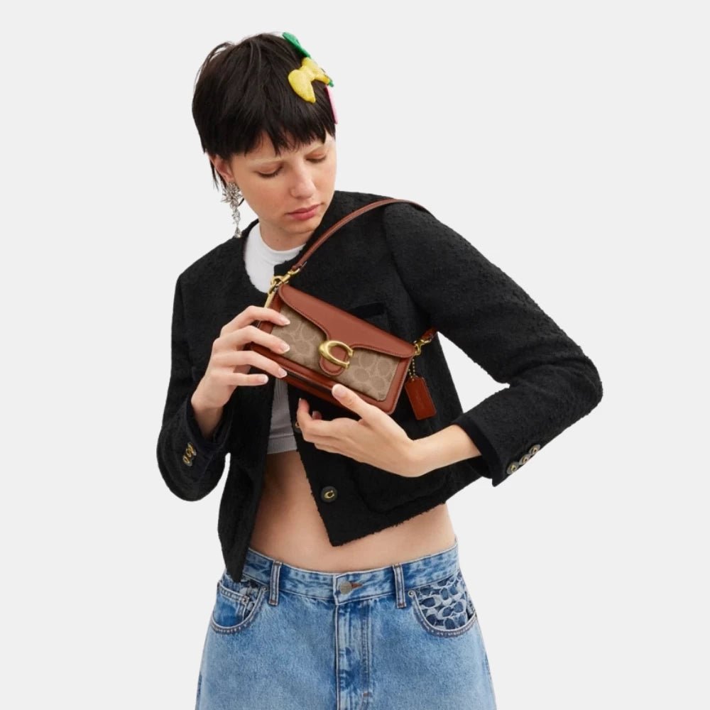 Coach Tabby Shoulder Bag In Signature Canvas (Tan/Rust) - DIVA ONLINE STORE