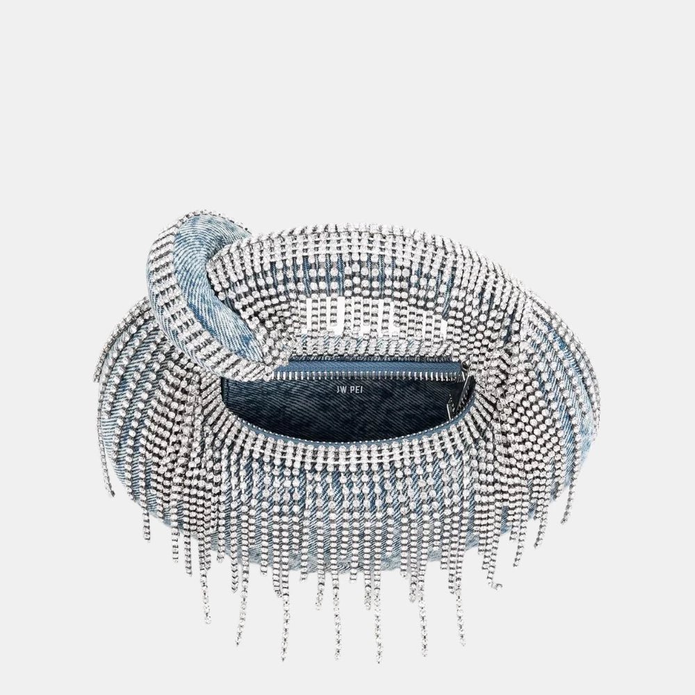 JW Pei Abacus Denim Artificial Crystal Mini Top Handle Bag (Blue) - DIVA ONLINE STORE