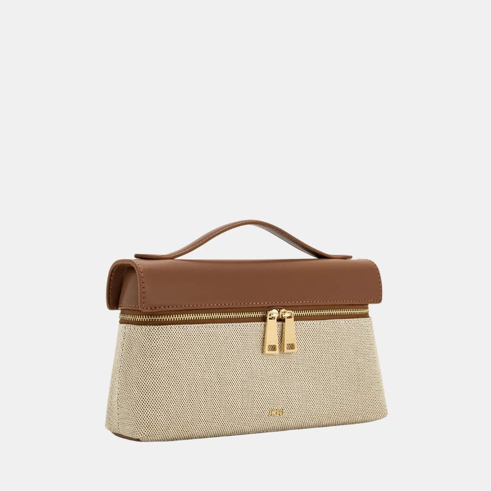 JW Pei Thea Top Handle Bag (Brown Canvas) - DIVA ONLINE STORE