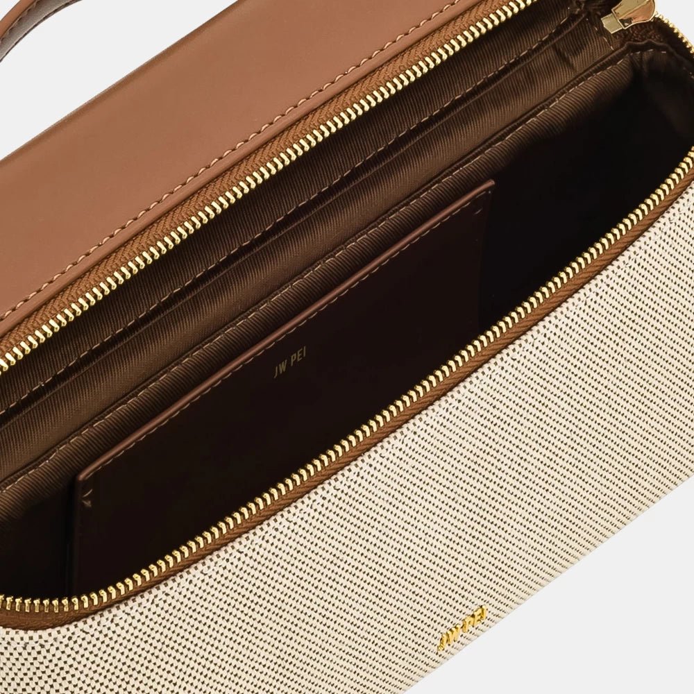 JW Pei Thea Top Handle Bag (Brown Canvas) - DIVA ONLINE STORE
